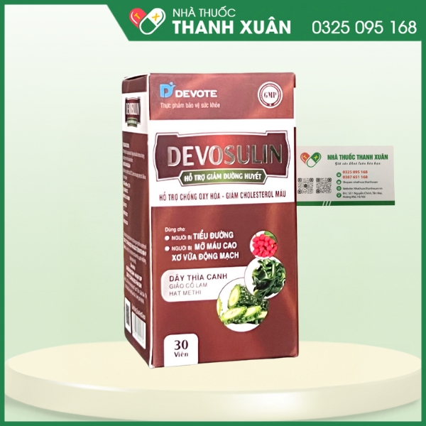 DEVOSULIN - Hỗ trợ giảm đường huyết, hạn chế biến biến chứng của tiểu đường